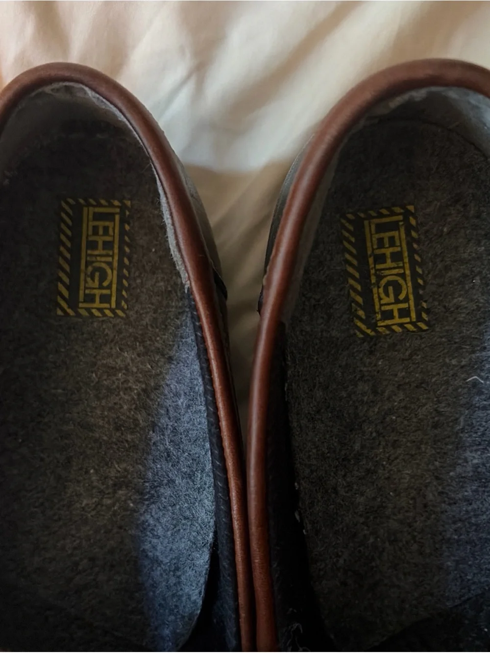 Vintage Lehigh Two-Tone Leather Steel Toe Penny Loafers Corpcore 9.5